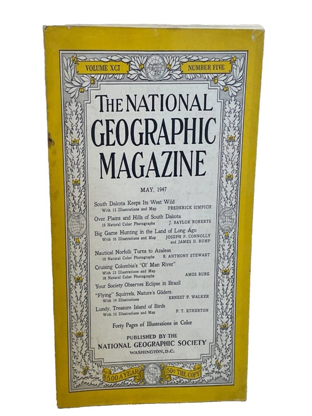 May 1947 National Geographic Magazine Vol 91 No 5 South Dakota Mount Rushmore